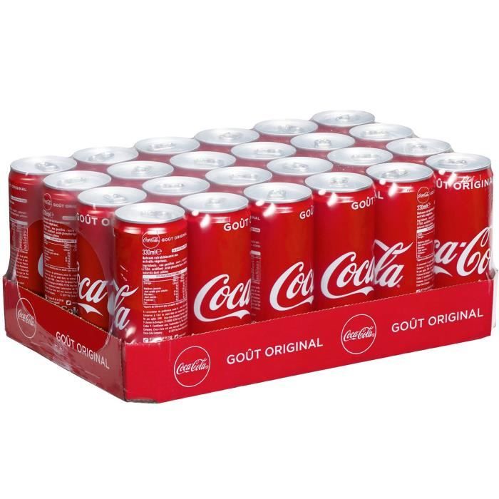 Coca Cola 24 unités de 330ml, canettes slim