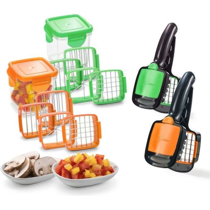 Genius Nicer Dicer Quick Set coupe-légumes coupe-légumes et coupe-fruits Coupe à viande coupe-oignons coupe-oignons coupe-œufs