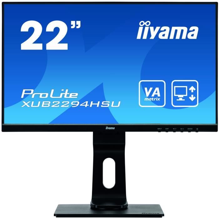 IIYAMA Moniteur LCD ProLite XUB2294HSU-B1 54,6 cm (21,5-) Full HD WLED - 16:9 - Noir mat - Vertical Alignment (VA)