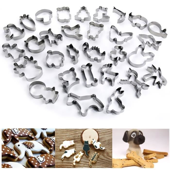 Joyoldelf Lot de 30 Emporte-pièces Noël en Acier Inoxydable Ustensile Pâtisserie Noël pour Décoration de Gâteau Fondant Biscuit