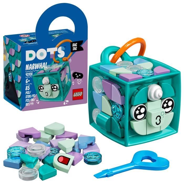 LEGO® 41928 DOTS Porte-clés narval – Accessoire et Loisirs créatifs, Décoration pour Filles et Garçons