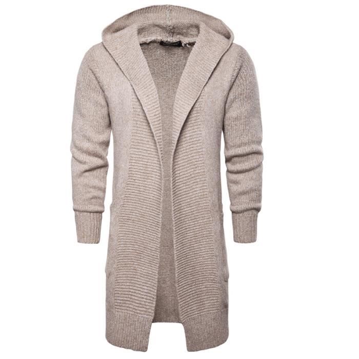 Cardigan en maille homme Veste à capuche cardigan à capuche