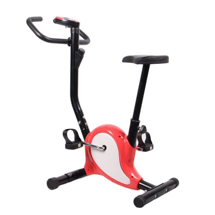 Vélo d´Appartement Vélo Cardio LCD Réglable Indoor Gym Fitness Intérieur - 100kg Charge - Rouge