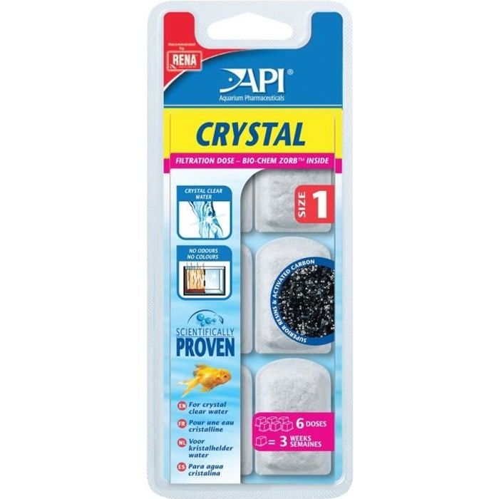 API Dose filtration Crystal T1 (x6) - Pour aquarium