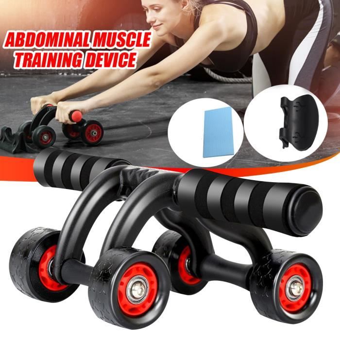 TEMPSA Roue Abdominale Muscles Appareil d'entraînement 4 Roues avec tapis