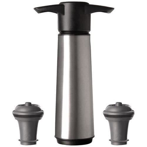 Vacu Vin pompe à vin Wine Saver 8,5 x 22,3 cm acier inoxydable argent 3 pièces