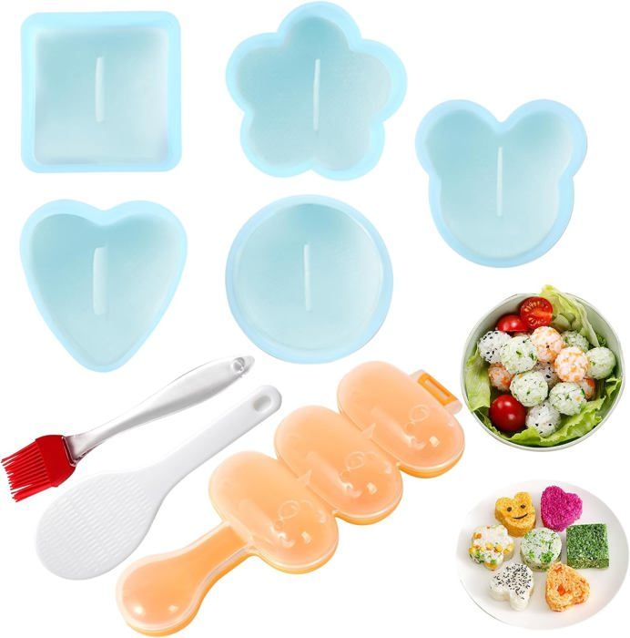 Docache Stampo per Onigiri, 2 Pcs Sushi Stampo, Stampo per Sushi per Onigiri, Stampo per Palline di Riso, Onigiri Stampo
