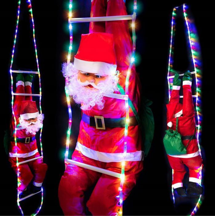 Décoration de fête - SPRINGOS - LL2 - Père Noël animé - Rouge - Intérieur/extérieur - LED