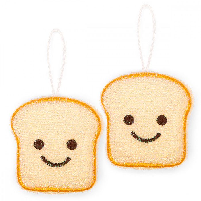 Lot de 2 éponges grattoirs Toast - Kikkerland - Beige -