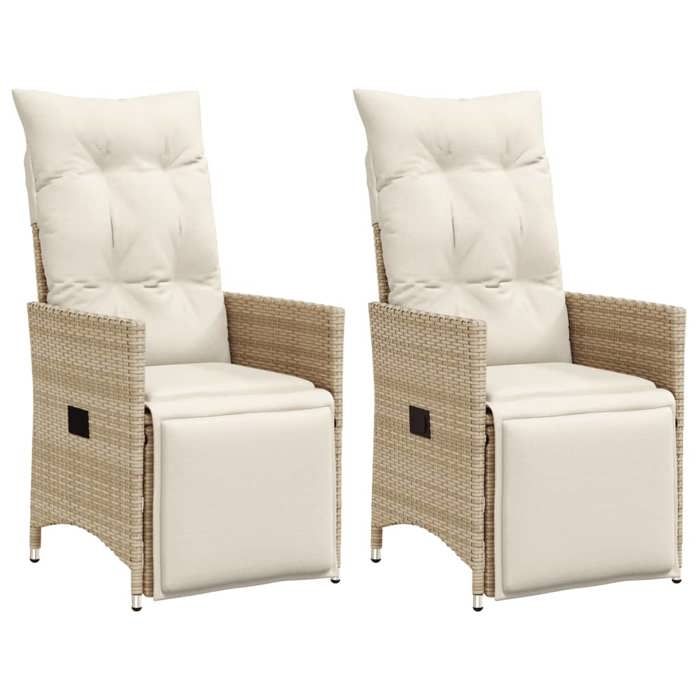 vidaXL Chaises de jardin inclinables Lot de 2