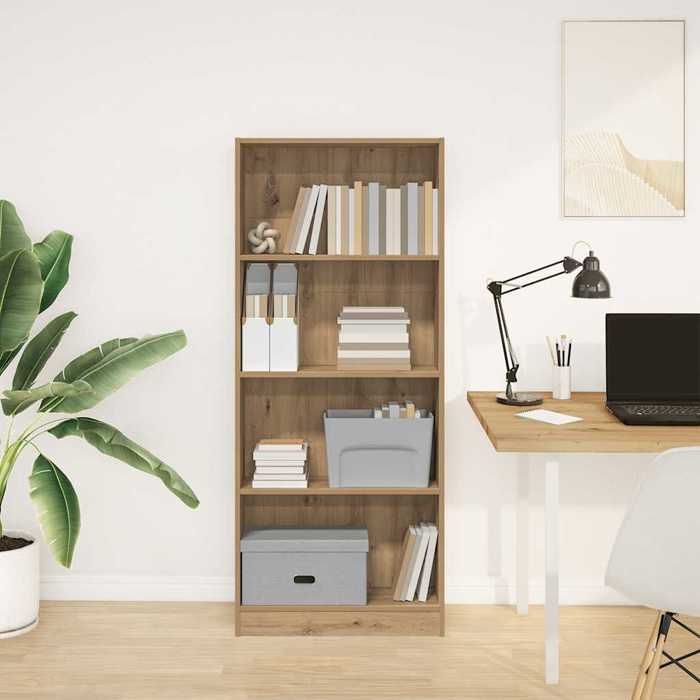 (ON SALE)Armoire de RangementMEUBLE ETAGERE - Bibliothèque - chêne artisanal - 60x24x143 cm Bois dingénierie EU836560