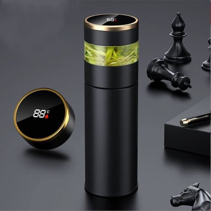 Bouteille isotherme - HOUSE OF HARLOW 1960 - Thermos à café - Affichage LED température - Infuseur inox - Isolation sous vide 450ml