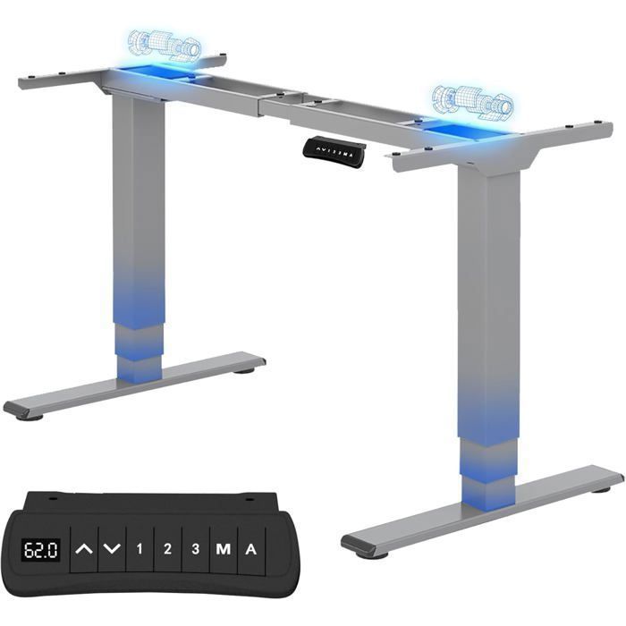 FlexiSpot EC5-Pro Bureau Assis Debout Électrique 2 MoteursCharge 160kg3 ColonnesRappel de SédentaritéSystème Anti-collisionGris