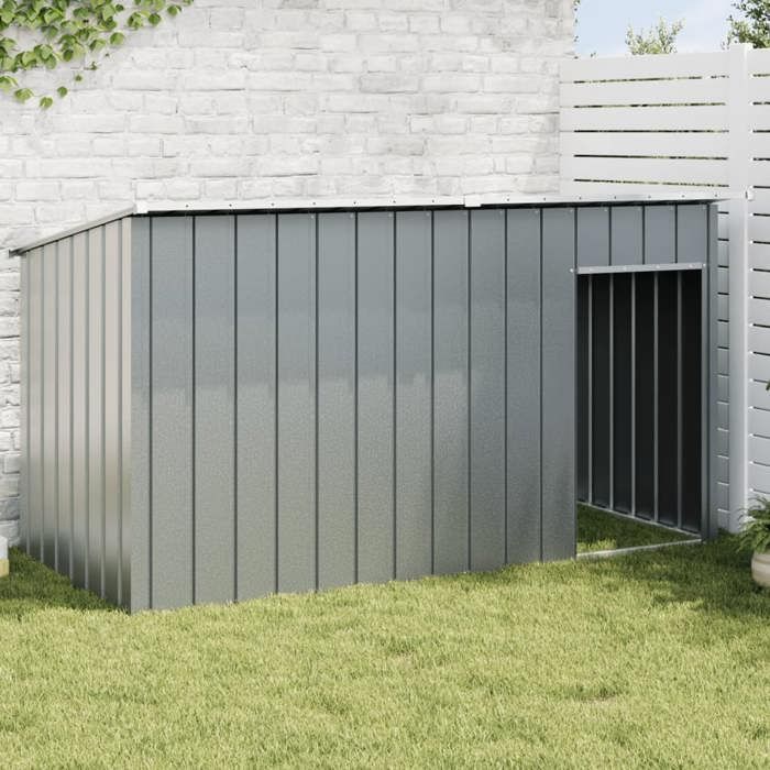 Automne/hiverNiche pour chien avec toit anthracite acier galvanisé - HAuteur:110cm - Grande Taille &FR_964378