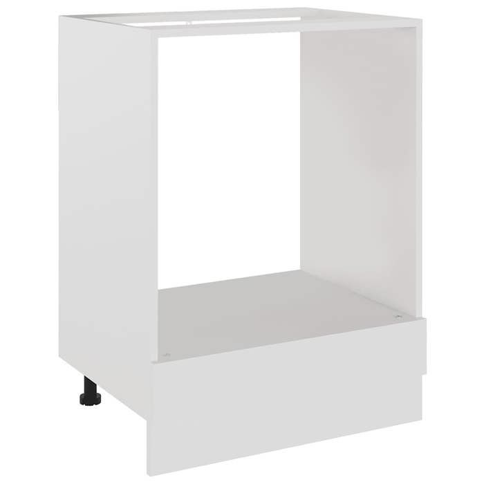 Meuble de four - JILL - Riga - Blanc - Bois d’ingénierie - 60x46x815 cm - Étagère pour four - Assemblage requis