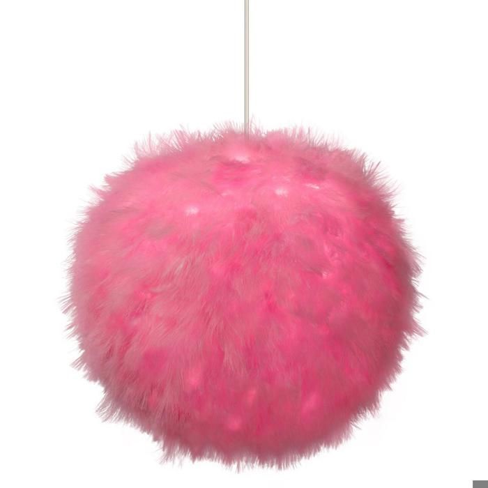 WOTTES 1 x Lustre Suspension Ø 30cm Lustre Plume Rose Suspension Luminaire Art Déco pour Chambre Salon