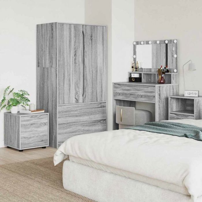 Meuble sous vasque - VIDAXL - Meuble vasque intégré - Gris Sonoma - Bois dingénierie - 405 x 40 x 44 cm