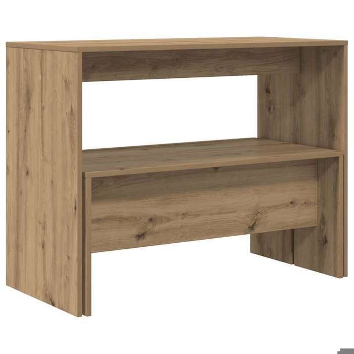 Ensemble table à manger et bancs - MEUBLECHIC - 3 pièces - Bois dingénierie - Chêne artisanal - 97x47x75 cm