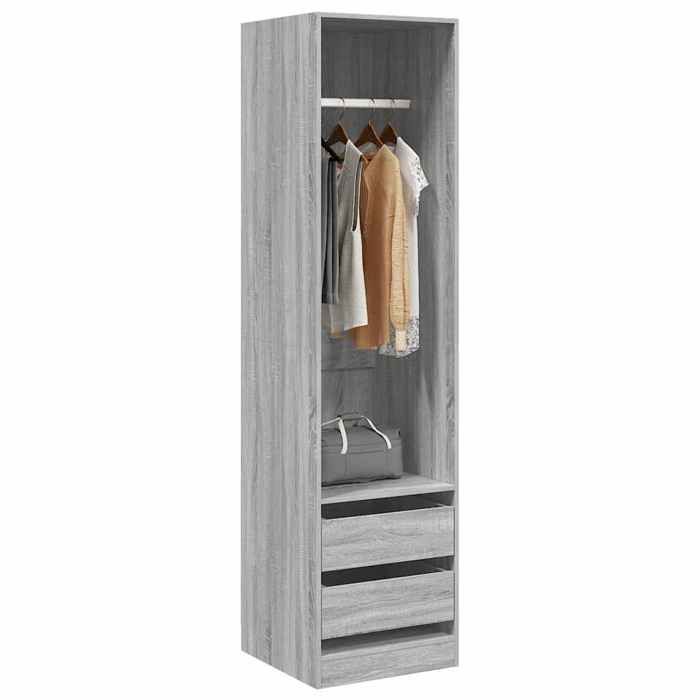 {January Sale}Armoire à couloir industriel Cabinet de Rangement - pour chambre salon avec tiroirs Sonoma gris 50x50x200cm - Bois d
