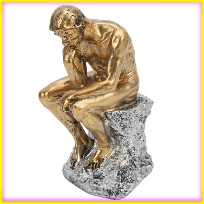 keenso statue dhomme pensant Statue de Penseur Élégant Lignes Complets du Design Rétro Artistique avec Coussinet Non beaux parure