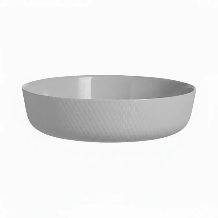 Plat rond gris 26 cm en opale - Smart Cuisine Wavy Granit - Luminarc