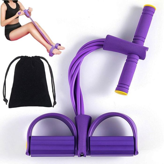 Corde De Traction Multifonction – 6 Tubes Latex, Poignées NBR, Pour Abdominaux, Bras, Jambes, Yoga Et Fitness