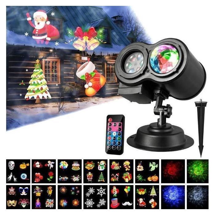Lampe Projecteur de Noël LED Neige - Télécommande - Éclairage Décoration Fête Hallo RGBW REFLECTEUR