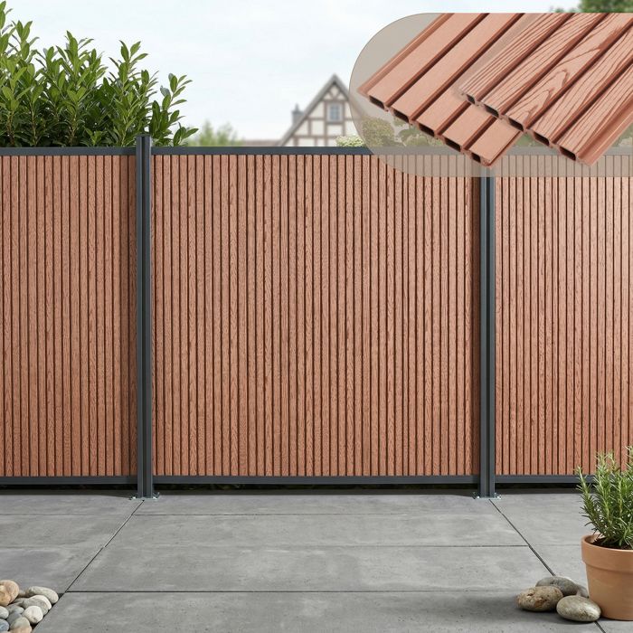 Clôture pare-vue Grassano 185 x 180 cm marron