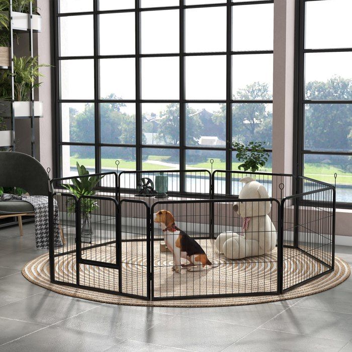 MOTHINESSTO2088-Luxe parc enclos modulable acier époxy porte verrouillable pour chiens lapins rongeurs petits animaux intérieur