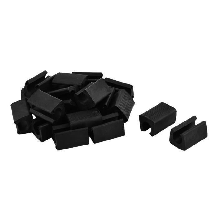 20Pcs Patin Pied Chaise Tube Rond Embout Tube Pied Table Fauteuil Tampon Meuble Rectangle en Plastique Antidérapant .