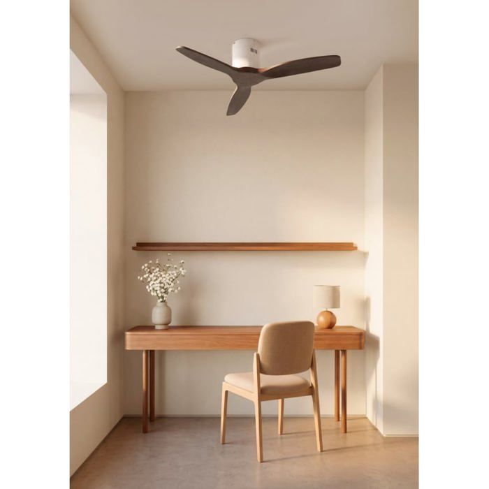 Ventilateur de plafond bois - CREATE - Silencieux 40W - Éclairage LED 18W - 3 températures de couleur