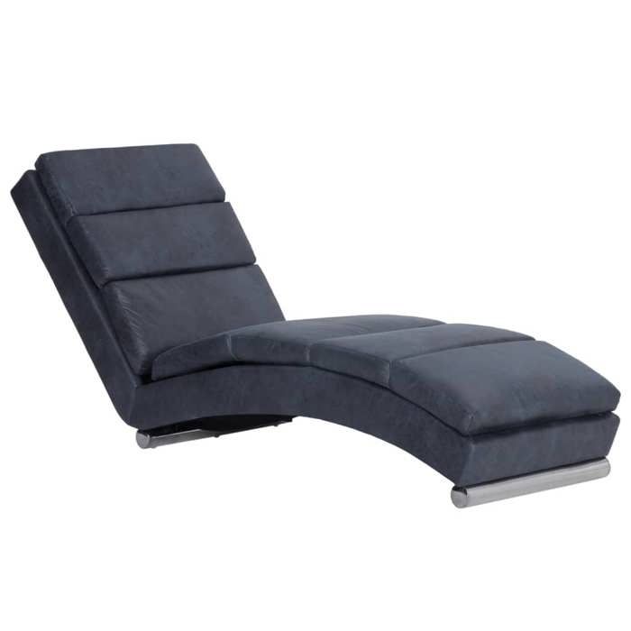 Chaise longue daim ergonomique - vidaXL - similicuir gris - 155 x 51 x 71 cm vpx89m