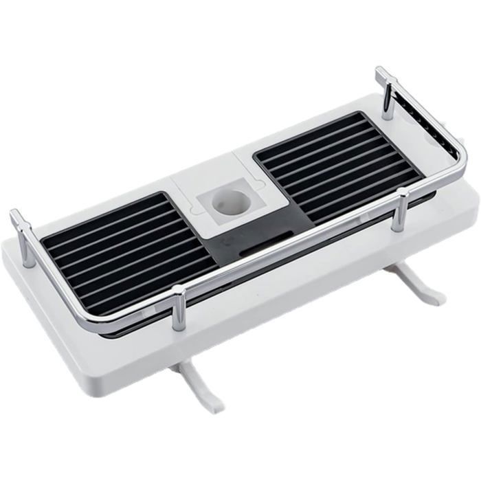 Étagère de rangement pour salle de bain réglable design creux sans trou avec crochets simple couche (trous ronds ETAGERE SOUPLE