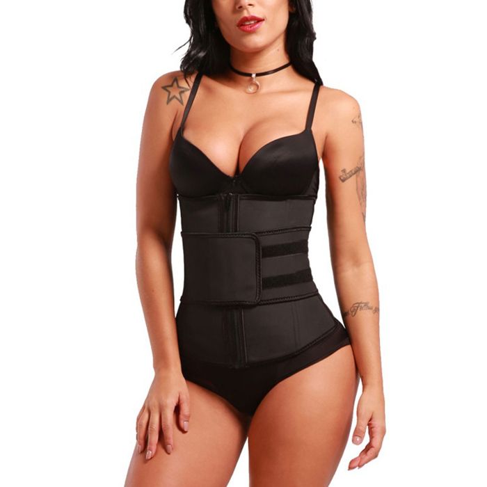 Ceinture de maintien ajustable néoprène ceinture de soutien - BEARWIN - sport réglable ceinture abdominale zip noir