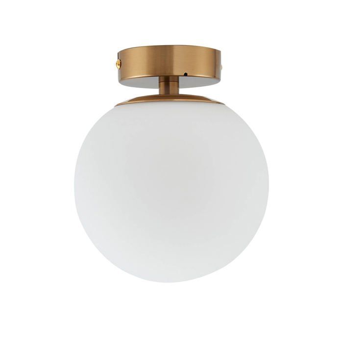 Plafonnier - Lucande - lampe de plafond - Verre - laiton blanc Plafonnier - Lucande - lampe de plafond - Verre - laiton blanc