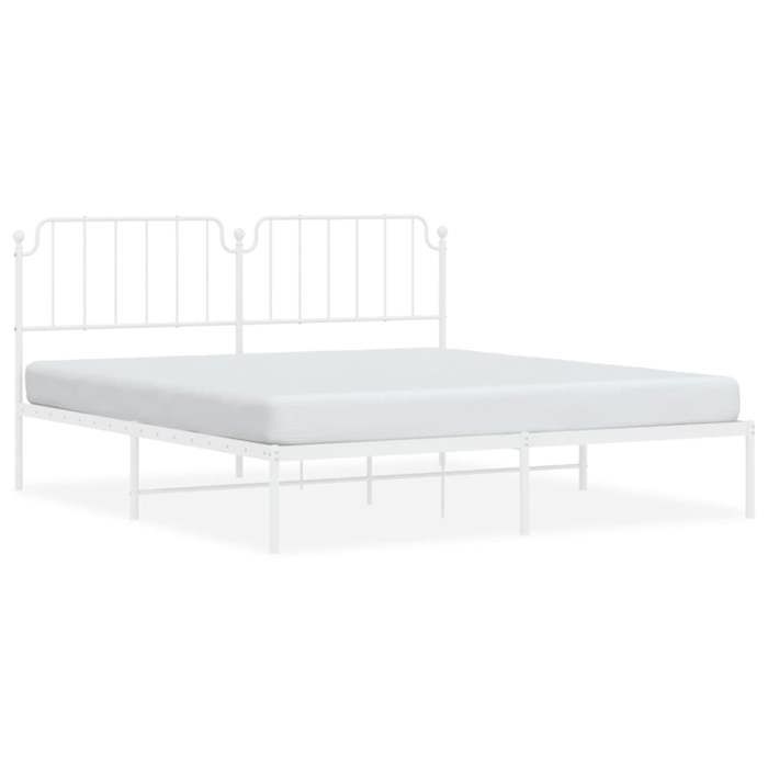 Luxe&Mode Structure de lit métal sans matelas et tête de lit blanc 160x200 cm 2 ans garantie LV10526
