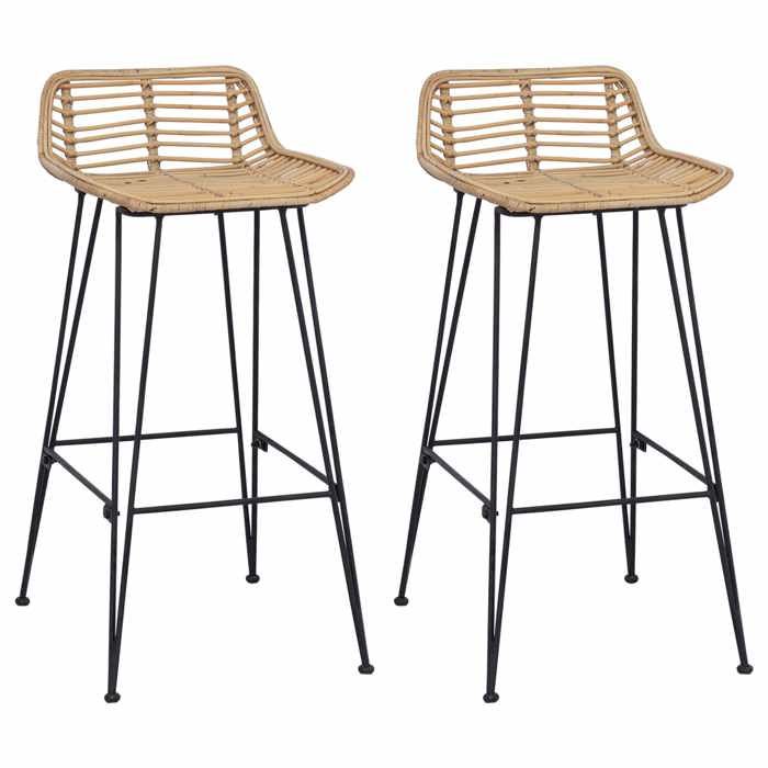 Les SoldesChaise de bar - Tabouret Cuisine - (1 pc) - Siège haute - 44x46x91 cm Fer à tige de 10mm de diamètre fmy35w