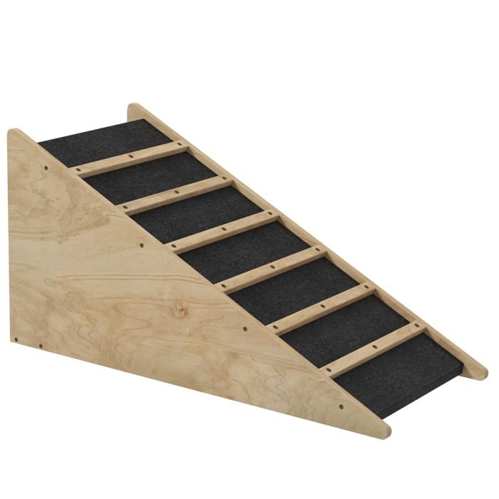 Rampe pour chien antidérapante – aide daccès au coffre – 30° – 20 kg – MDF – bois naturel – 90 x 40 x 45 cm