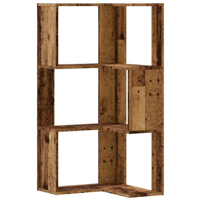NOUVEAU Meuble Étagère - Bibliothèque dangle à 3 niveaux - vieux bois - bois dingénierie - Anti lhumidité - pour salon24705