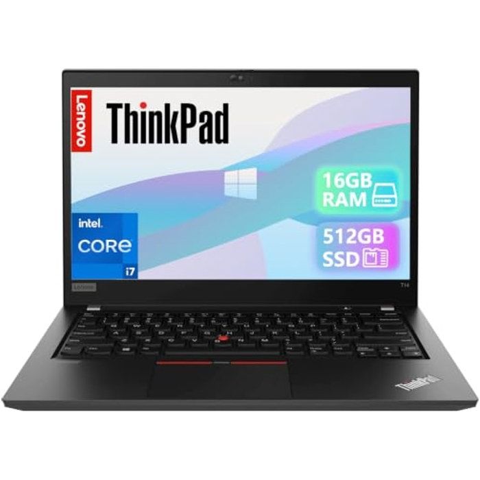 Lenovo Thinkpad T14 Gen 1 Ordinateur Portable Professionnel 14 Pouces FHD (1920 x 1080) Intel Core i7-10510U 16 Go de RAM SSD de 256 Go Reconditionné - vue 3