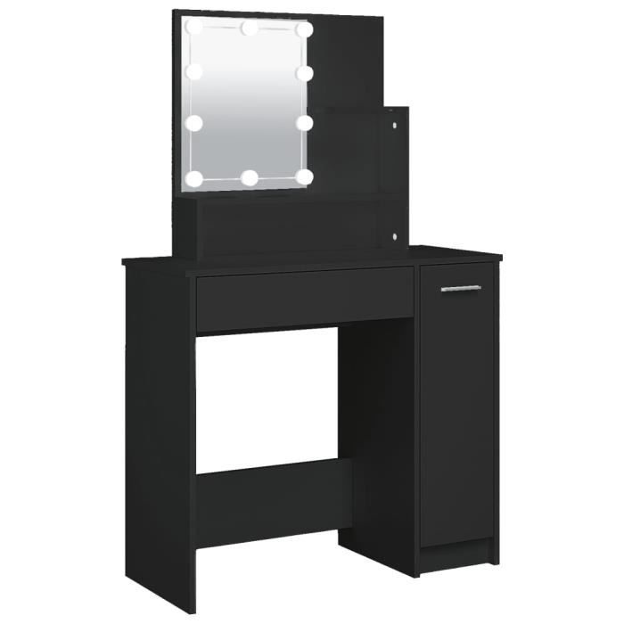 Coiffeuse avec LED noir 86,5x35x136 cm - Furnimoda ance