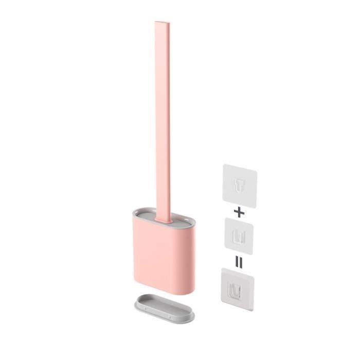Lot De 2 Brosses Toilette Long Manche Bois - Brosse WC Incurvée Pour Nettoyage En Profondeur