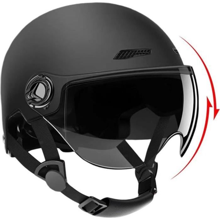 Casque de vélo avec visière - AQSACOKIYA - Casque Trottinette Electrique - Haute protection - Taille 54-62cm - Noir