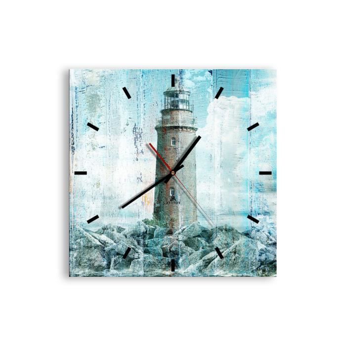 Horloge murale en verre Rose - Horloge carrée