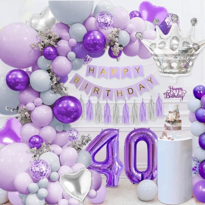 Ballons papillon violet clair géant, 10 pièces, 40 pouces, chiffres 0-9,  décorations d'anniversaire pour
