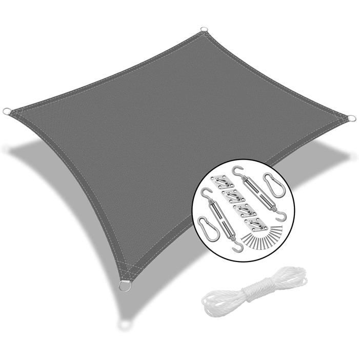 Voile D'Ombrage Rectangulaire 90 X 800 Cm, Respirant HDPE Protection 98% UV, Anti-Âge, Voile D'ombrage Respirant Pour Patio, Terrasse, Balcon, Jardin, Pergola, Bleu Ciel
