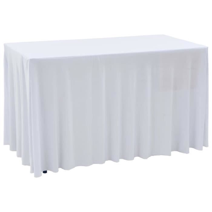 2pcs Nappes rectangulaires nappes élastiques de table avec jupon Nappes  blanches pour mariage Nappes pour Fête 183x76x74cm-GAR - Cdiscount Maison