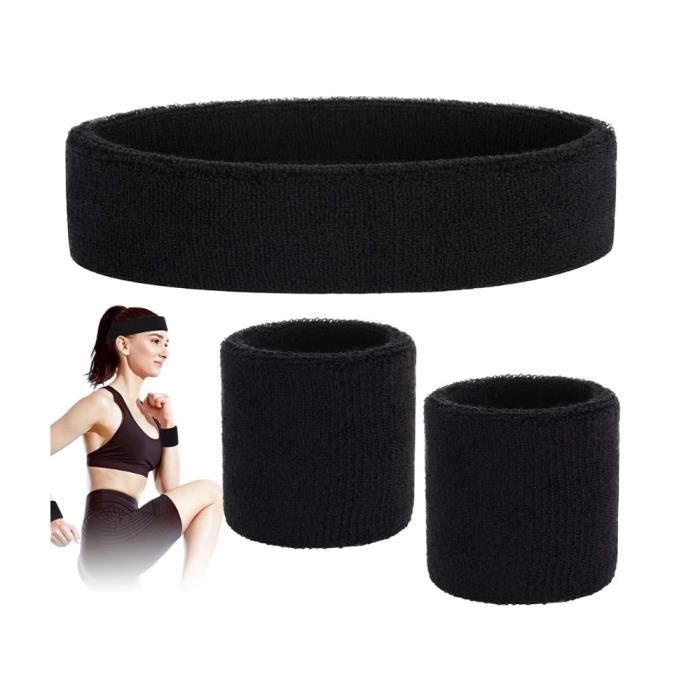 Lot De 2 Bandes De Transpiration Poignet Homme/Femme - Coton Élastique Absorbant - Sport Fitness