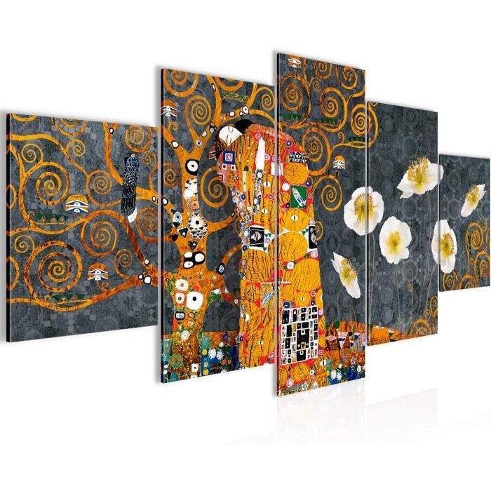 Tableau Toile Gustav Klimt 'Fille Aux Larmes Dorées' - Impression Sur Toile Tendue, Cadre USA