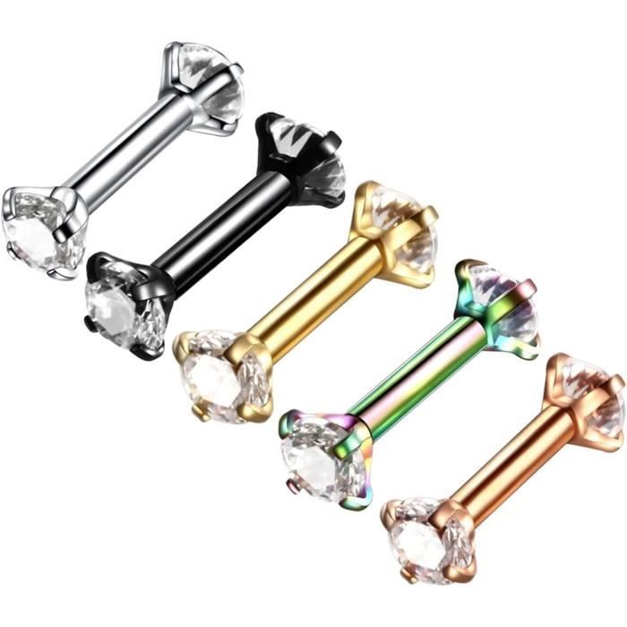 Diamday 8pcs Piercing Tragus Helix Acier Chirurgical Piercing Nez Oreille 16G 18G Levre Labret Piercings Hypoallergénique Conch Helix Tragus Labret Nez Piercings Bijoux Or Argent Diamday 8pcs Piercing Tragus Helix Acier Chirurgical Piercing Nez Oreille 16G 18G Levre Labret Piercings Hypoallergénique Conch Helix Tragus Labret Nez Piercings Bijoux Or Argent